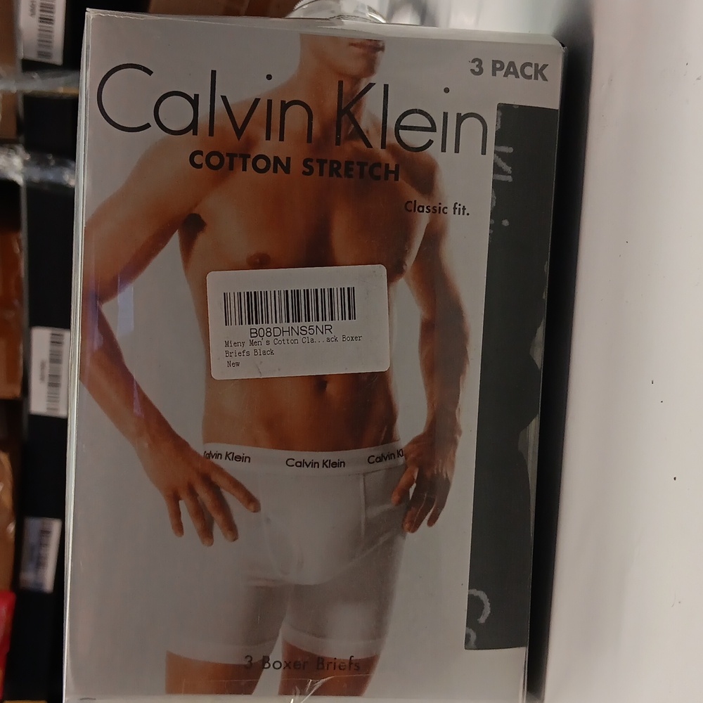 Men's Cotton Classics Multipack Boxer Briefs Black, X-Large New 3 Pack